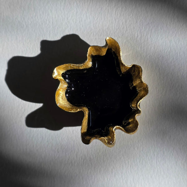 Aros Abstracción marina con lamina de oro