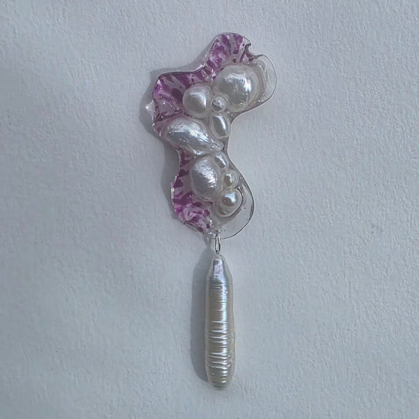 Aros Gesto orgánico con perlas barrocas