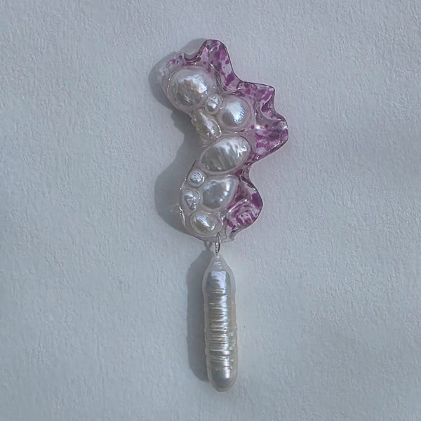 Aros Gesto orgánico con perlas barrocas