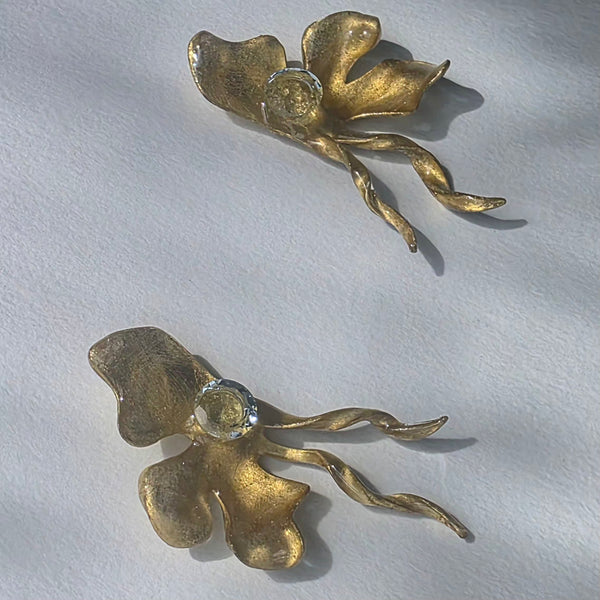 Aros Flor deconstruida con topacio azul