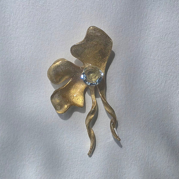 Aros Flor deconstruida con topacio azul