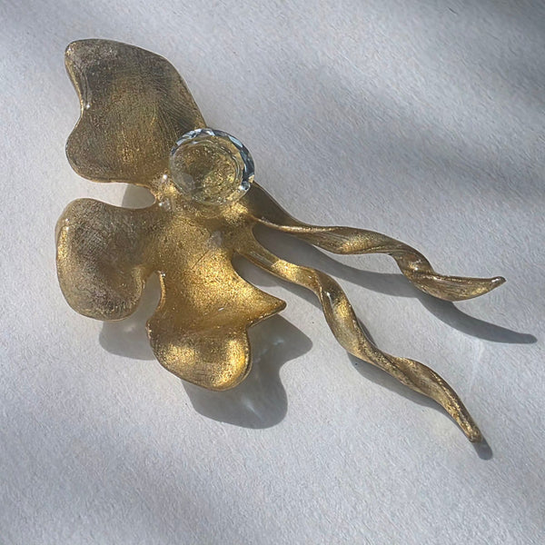 Aros Flor deconstruida con topacio azul