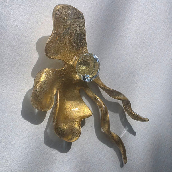 Aros Flor deconstruida con topacio azul
