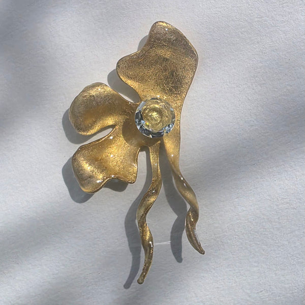 Aros Flor deconstruida con topacio azul