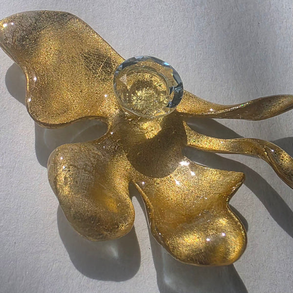 Aros Flor deconstruida con topacio azul