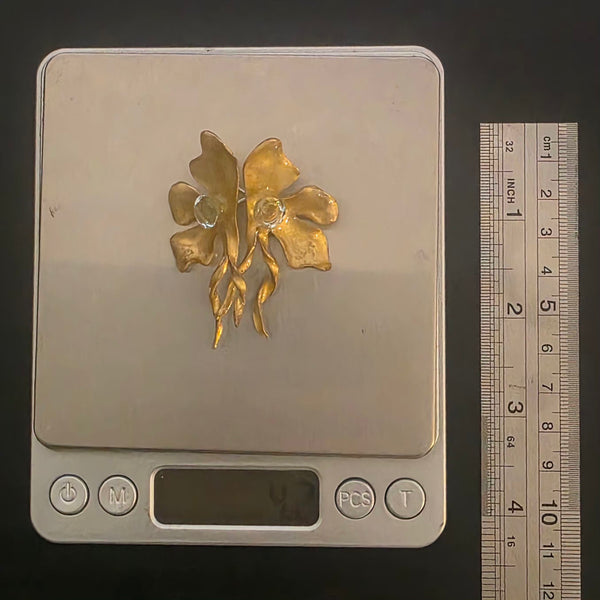 Aros Flor deconstruida con topacio azul